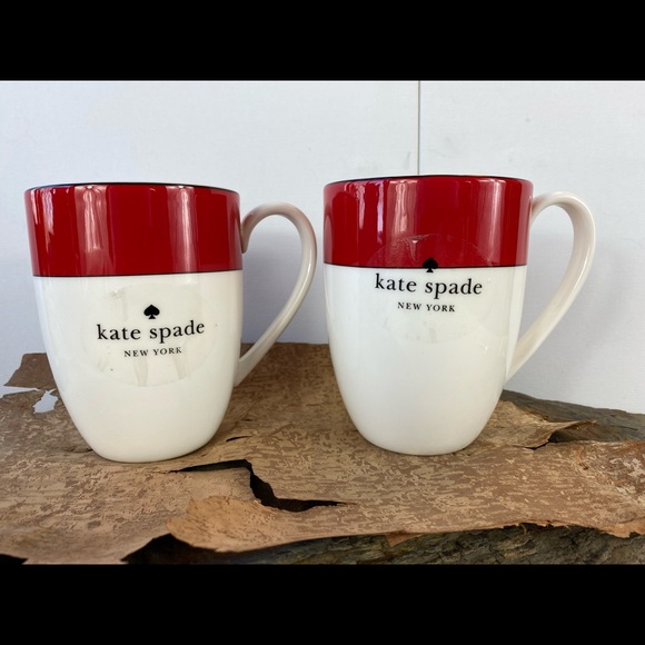 kate spade Other - Kate Spade Mugs Tea Cups Pair - Rutherford Circle Red